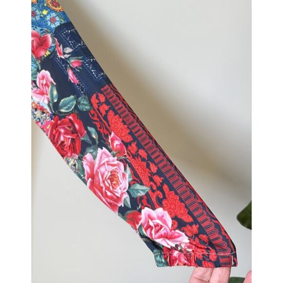 Johnny Was Verdell Patchwork Floral Festival Boho Shift Dress XL Scoop Neck - Picture 6 of 9